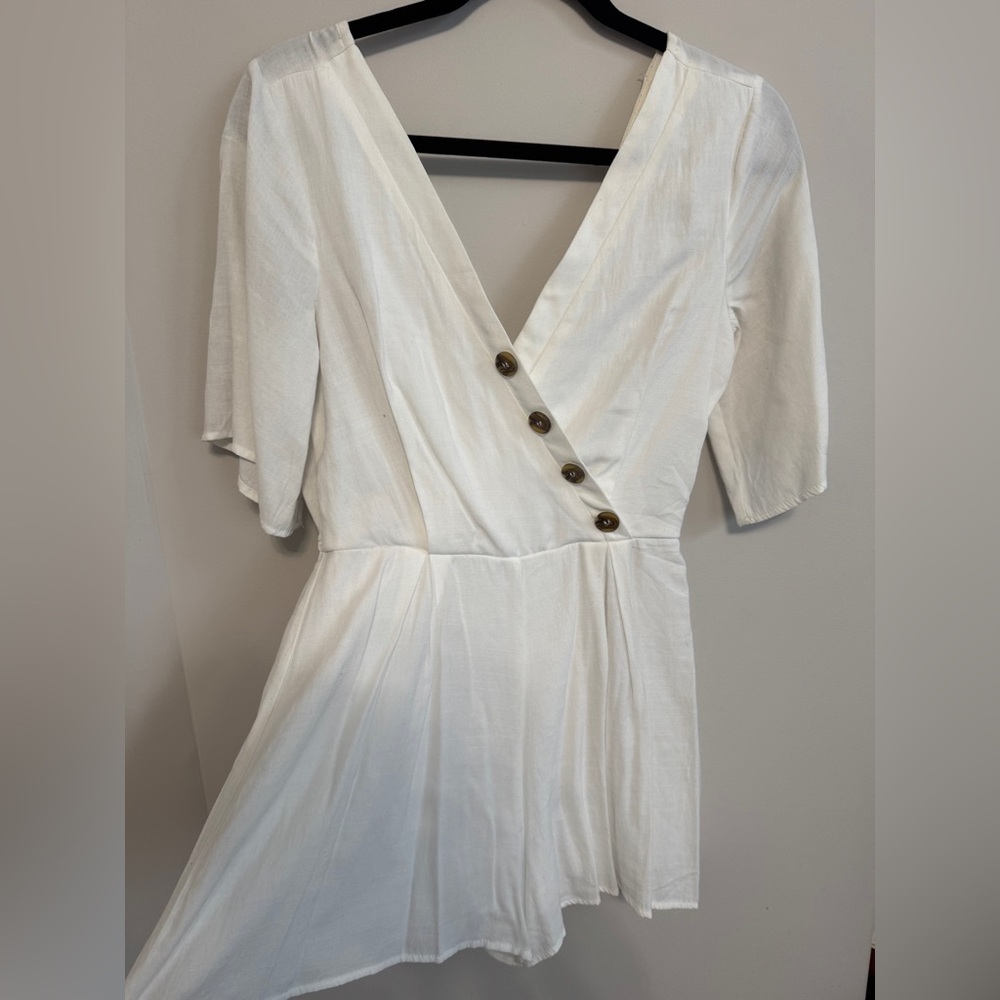 Blue Rain brand white romper, Size S